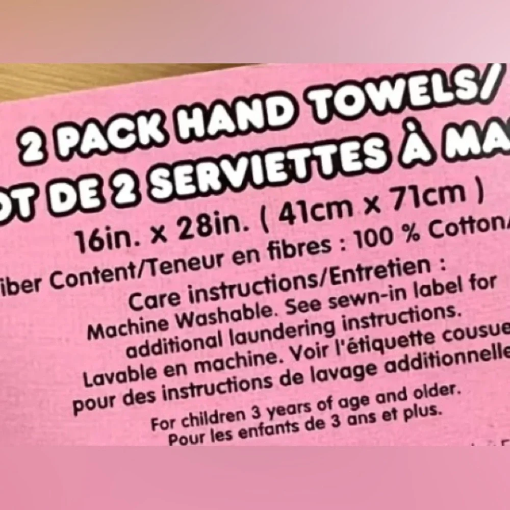 Hello Kitty Peach Cotton Hand Towels Set of 2